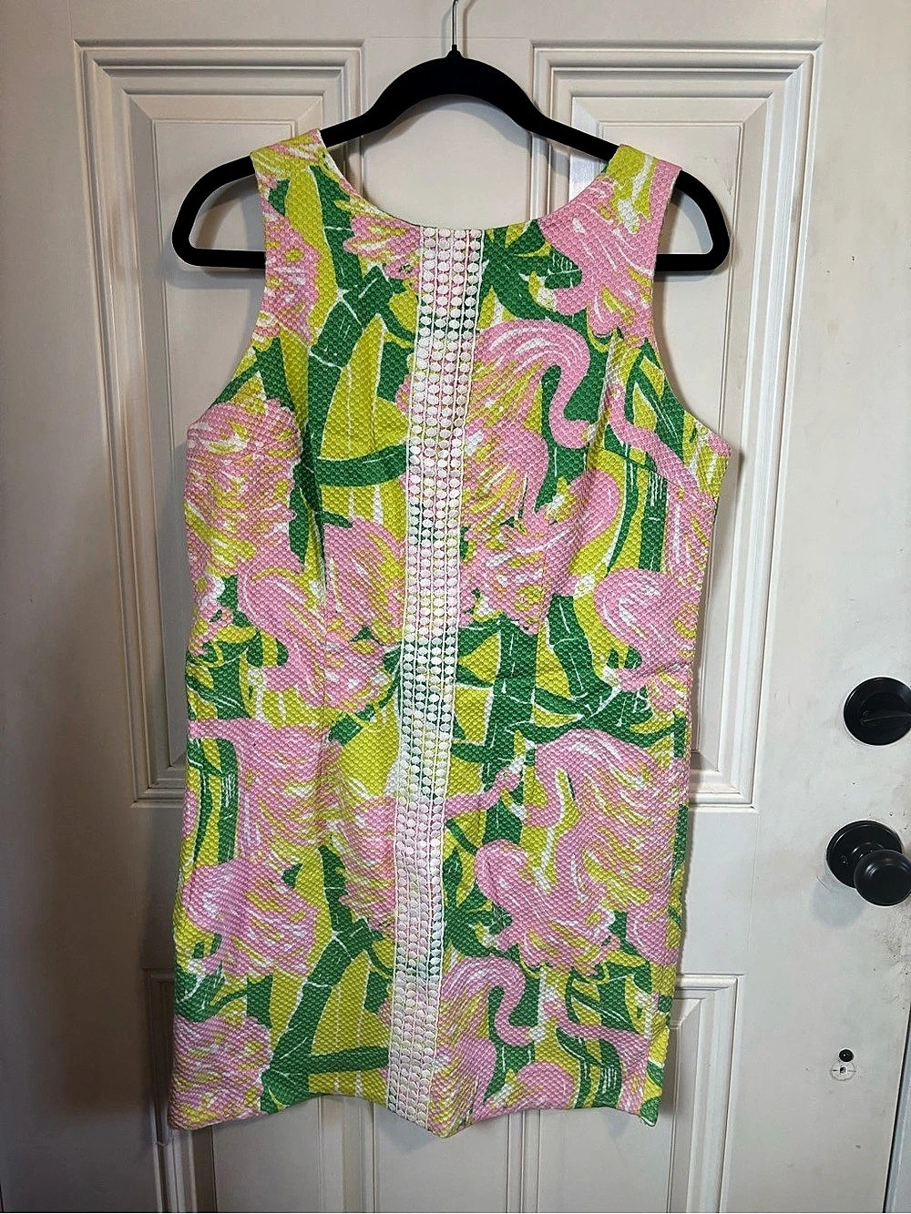 Lilly Pulitzer Fan Dance Shift Dress Floral Mini Dress Pink & Green Size 16